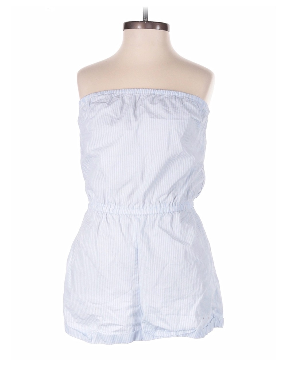 Kimchi Blue Light Blue Striped Strapless Romper